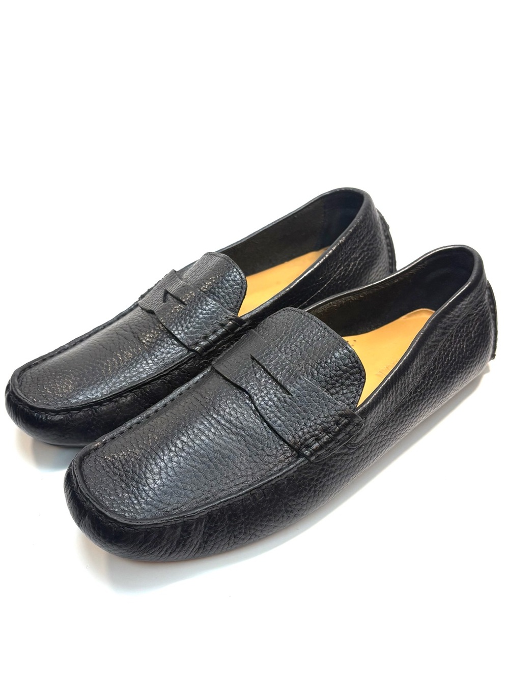 Cole Haan Men’s Black Pebbled Leather Penny Loafers | 8.5